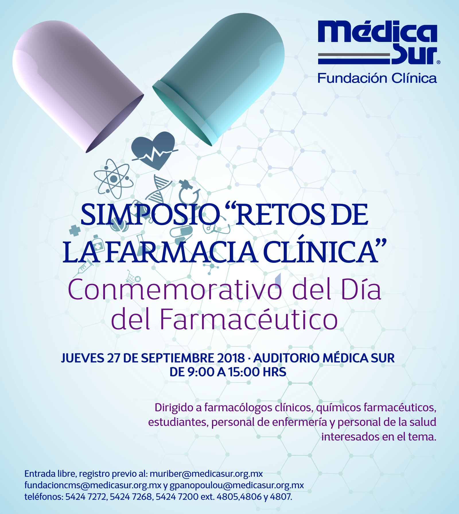 Cartel del Simposio Retos de la Farmacia Cl&iacute;nica